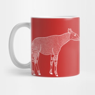 Okapis or Zebra Giraffes in Love - hand drawn African animal design Mug